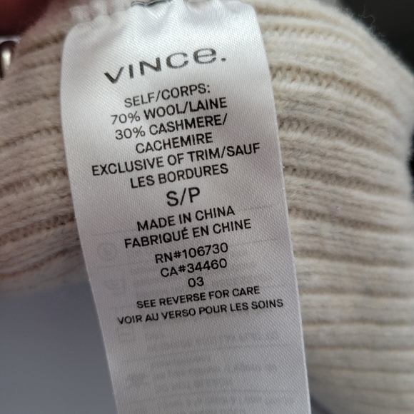 Vince Women's Small Beige Duster Cardigan Sweater Cashmere Wool Blend Pockets - Picture 8 of 12